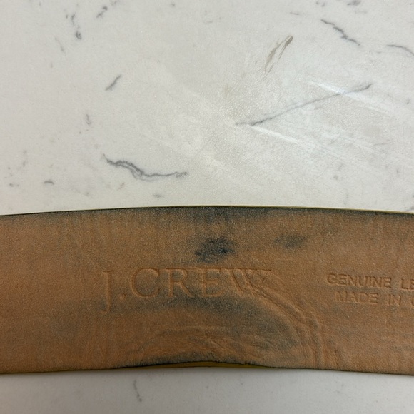 Jcrew Yellow Leather Adjustable Belt, M/L - Picture 5 of 6